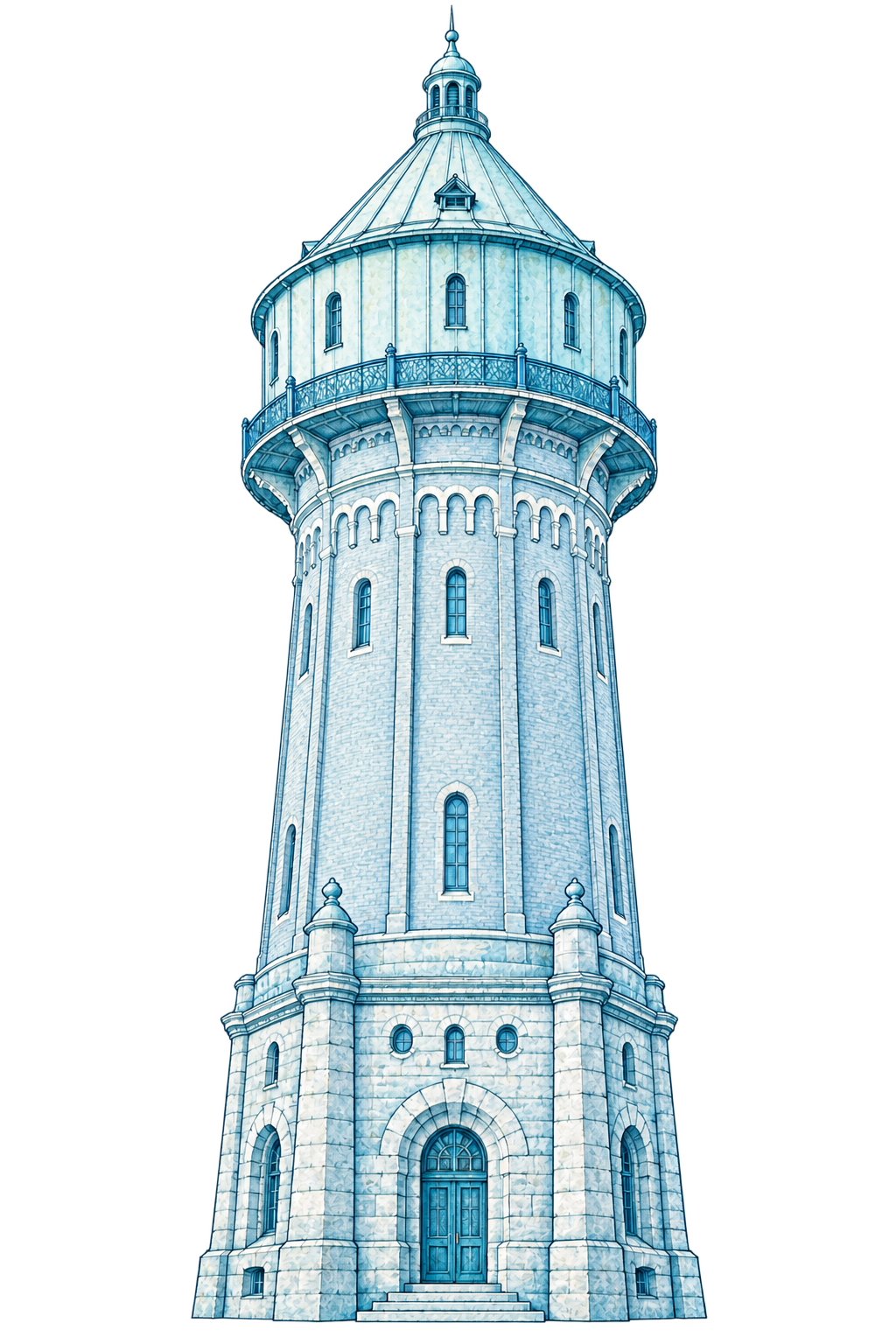 Illustration des Heider Wasserturms