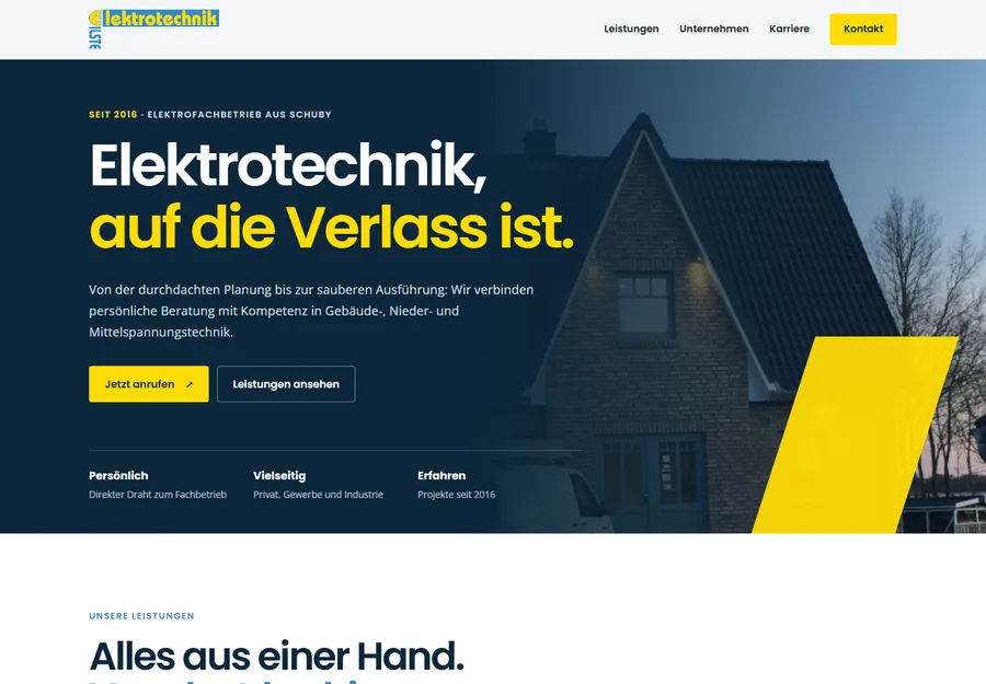 Website-Entwurf für Elektrotechnik Wilstermann